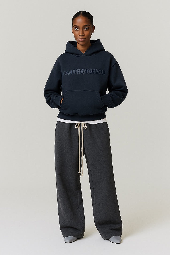 CAN I PRAY FOR YOU ? Snug Hoodie-Midnight Navy